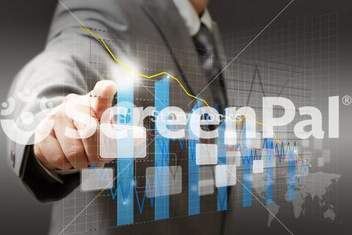 Businessman Hand Touch Virtual Graph,chart, Diagram